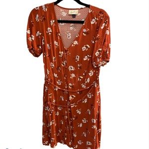 Burnt Orange Universal Thread Floral Dress